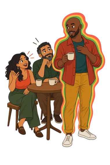 Quiz del color de tu aura: tres personas.
