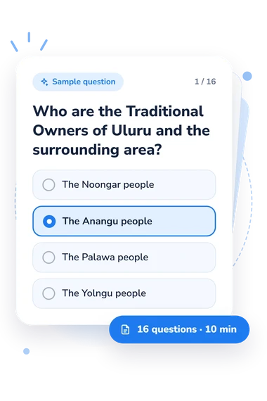 Aussie Quiz: answers to choose from Aussie Quiz: sample question card