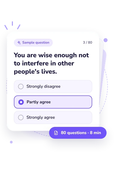 Psychoanalytic Self-Assessment Questionnaire: answers to choose from Psychoanalytic Self-Assessment Questionnaire of Mature: sample question card
