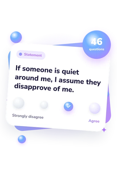 Avoidant Personality Disorder Test: from disagree to agree Avoidant Personality Disorder Test: agreement scale card