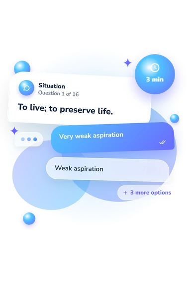 Basic Aspirations Test: what would you do Basic Aspirations Test: situation and reply bubbles