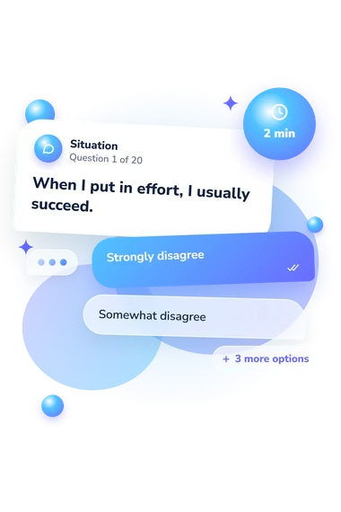 Core Self-Evaluations Scale (CSES): situation and reply bubbles