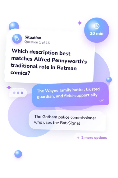 Batman Trivia Quiz: situation and reply bubbles