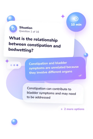 Bedwetting Quiz: what would you do Bedwetting Quiz: situation and reply bubbles