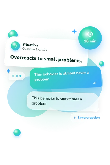 Behavior Rating Inventory: situation and reply bubbles