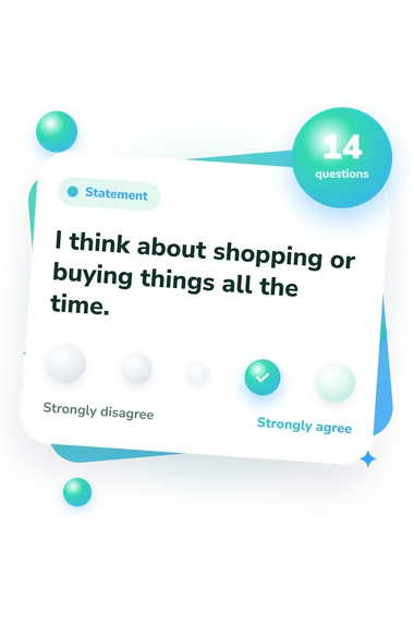 Bergen Shopping Addiction Scale (BSAS): agreement scale card