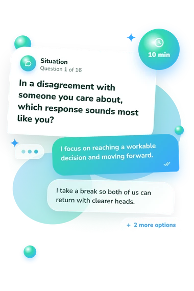 Best Trait Quiz: what would you do Best Trait Quiz: situation and reply bubbles