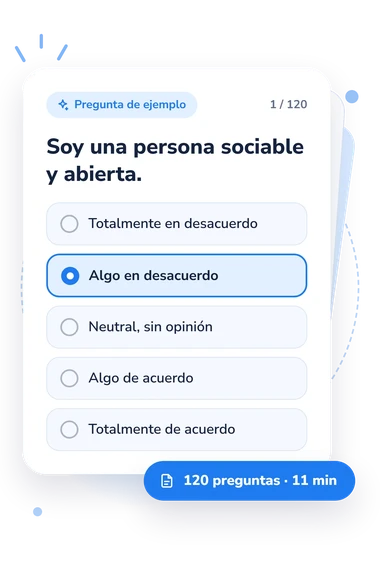 Test cuestionario de los Cinco: pregunta y respuestas Test cuestionario de los Cinco: tarjeta con pregunta