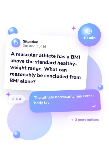 BMI Quiz: situation and reply bubbles