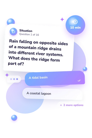 Bodies of Water Quiz: situation and reply bubbles