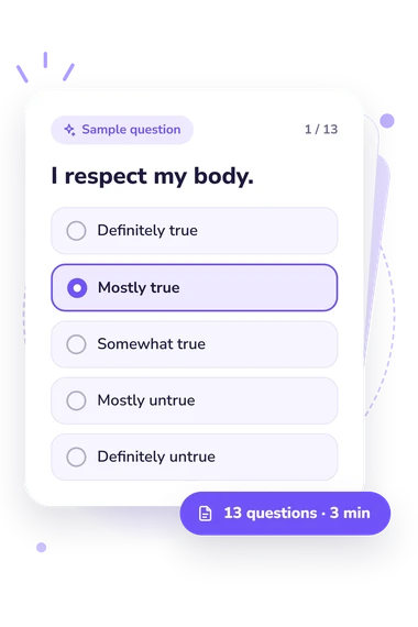 Body Appreciation Scale (BAS) Test: sample question card