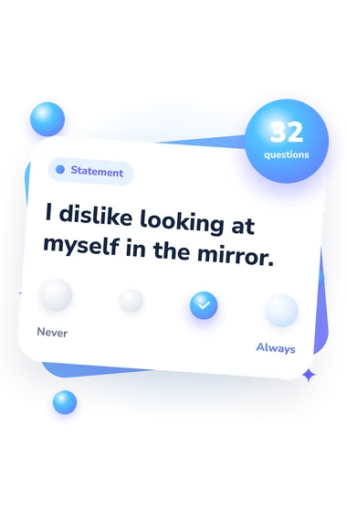 Body Image Questionnaire Test: from disagree to agree Body Image Questionnaire Test: agreement scale card