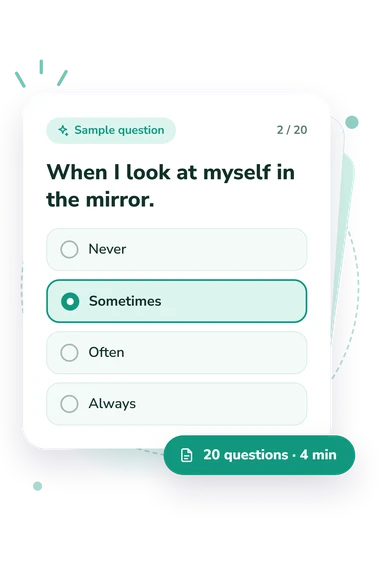 Body Image Questionnaire Test: sample question card