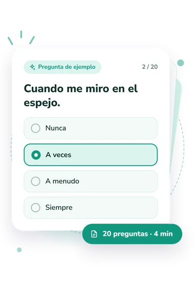 Test cuestionario de investigación: tarjeta con pregunta