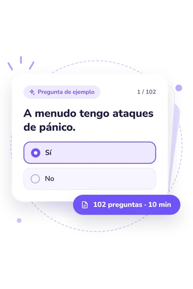 Test cuestionario de trastorno límite: pregunta y respuestas Test cuestionario de trastorno límite: tarjeta con pregunta