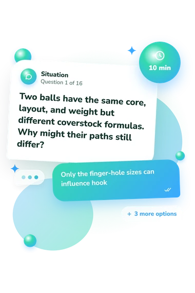 Bowling Ball Quiz: situation and reply bubbles