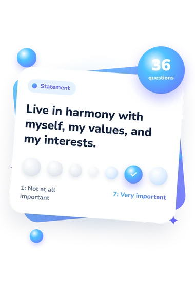 Brief Strivings Index (AI): from disagree to agree Brief Strivings Index (AI) Test: agreement scale card