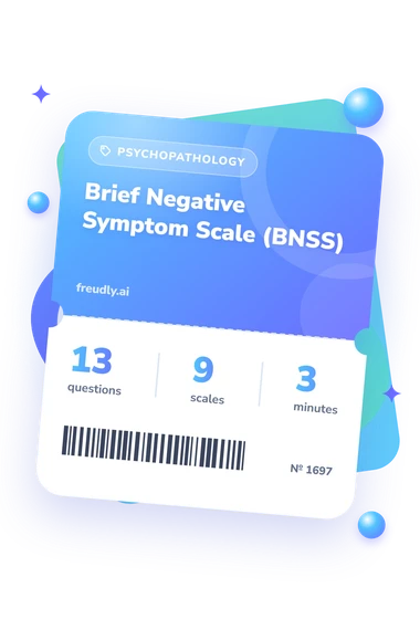 Brief Negative Symptom Scale: questions, scales and minutes Brief Negative Symptom Scale: test ticket with numbers