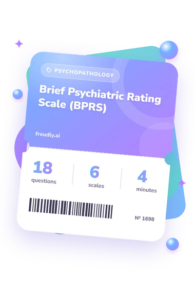 Brief Psychiatric Rating Scale: questions, scales and minutes Brief Psychiatric Rating Scale: test ticket with numbers