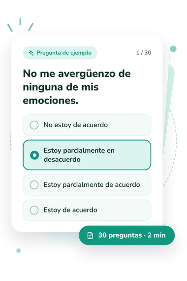 Test índice breve de autoactualización: pregunta y respuestas Test índice breve de autoactualización: tarjeta con pregunta