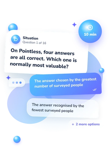British Quiz Shows: situation and reply bubbles