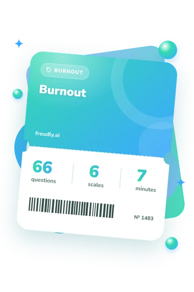 Burnout Test: questions, scales and minutes Burnout Test: test ticket with numbers