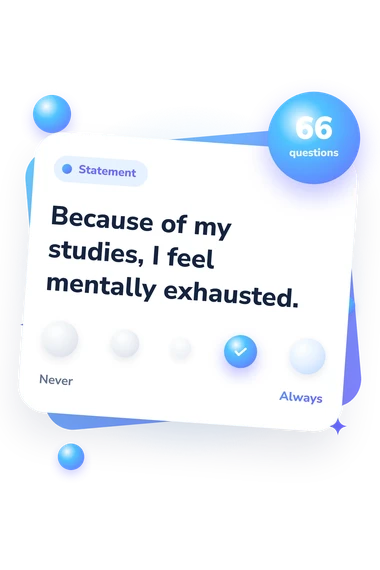 Burnout Assessment Tool (BAT) Test: agreement scale card