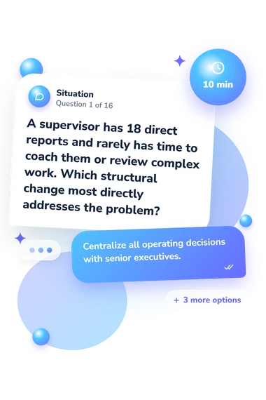 Business Management Quiz: what would you do Business Management Quiz: situation and reply bubbles