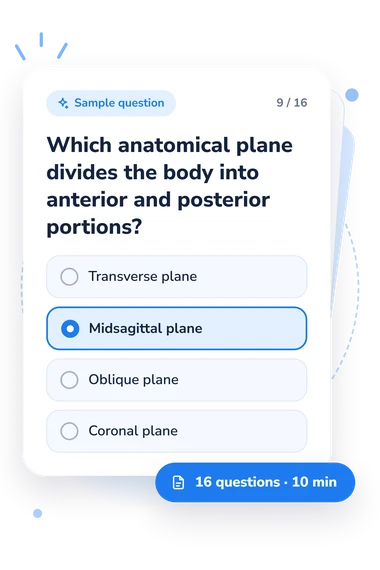 Cadaver Lab Quiz: answers to choose from Cadaver Lab Quiz: sample question card
