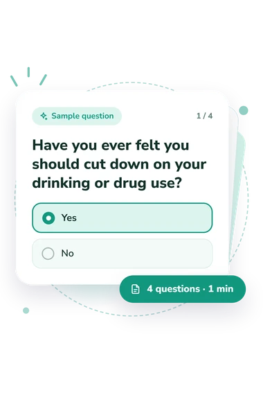 CAGE-AID Questionnaire (CAGE-AID) Test: answers to choose from CAGE-AID Questionnaire (CAGE-AID) Test: sample question card