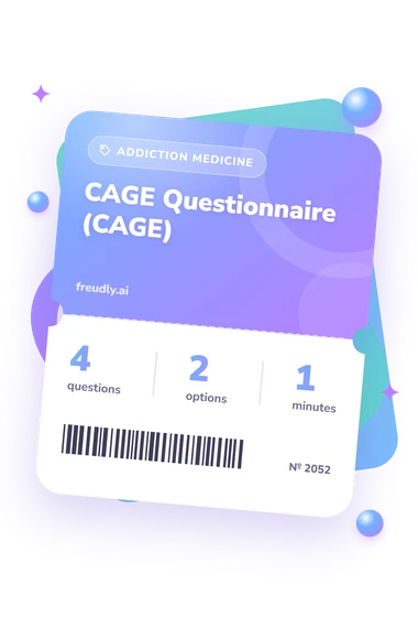 CAGE Questionnaire (CAGE) Test: test ticket with numbers