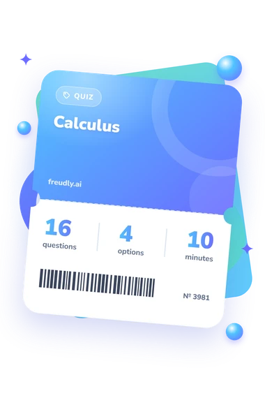 Calculus Quiz: test ticket with numbers
