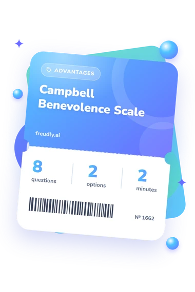 Campbell Benevolence Scale Test: questions, options and minutes Campbell Benevolence Scale Test: test ticket with numbers