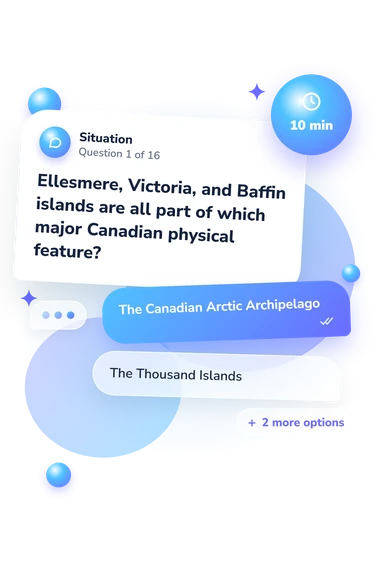 Canada Physical Features Map: situation and reply bubbles