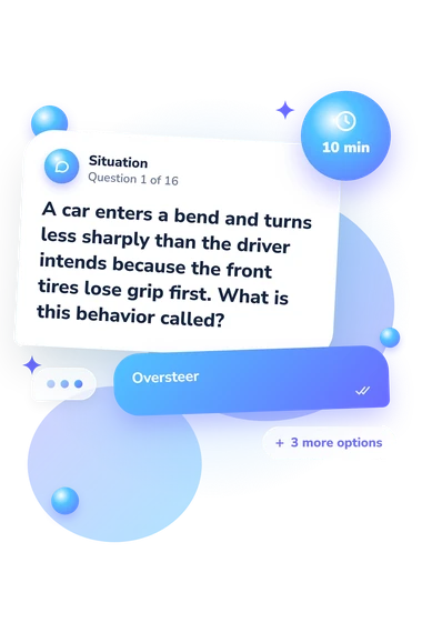 Car Quiz: what would you do Car Quiz: situation and reply bubbles