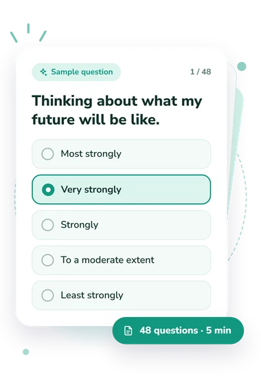 Career Adapt-Abilities Scale (CAAS): answers to choose from Career Adapt-Abilities Scale (CAAS) Test: sample question card