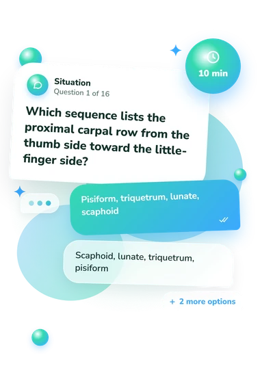 Carpal Bones Quiz: what would you do Carpal Bones Quiz: situation and reply bubbles