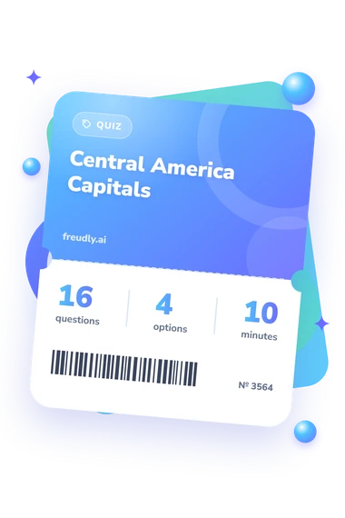 Central America Capitals Quiz: test ticket with numbers