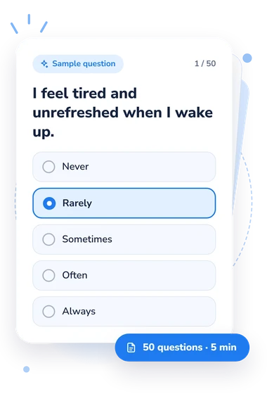 Central Sensitization Inventory (CSI-R): answers to choose from Central Sensitization Inventory (CSI-R) Test: sample question card