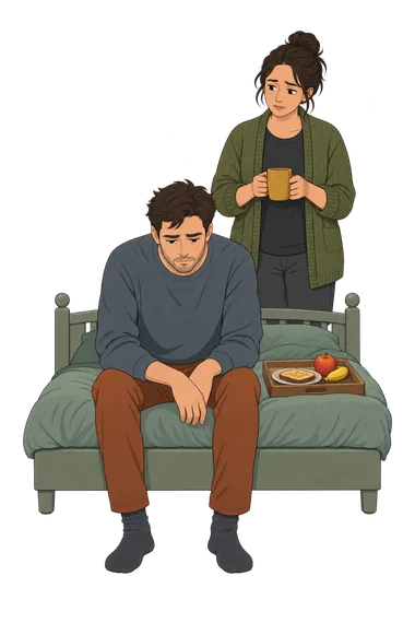 CES-D Depression Scale: breakfast in bed untouched CES-D Depression Scale Test: a heavy morning