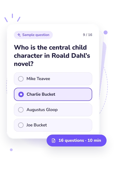 Charlie and the Chocolate: answers to choose from Charlie and the Chocolate Factory: sample question card