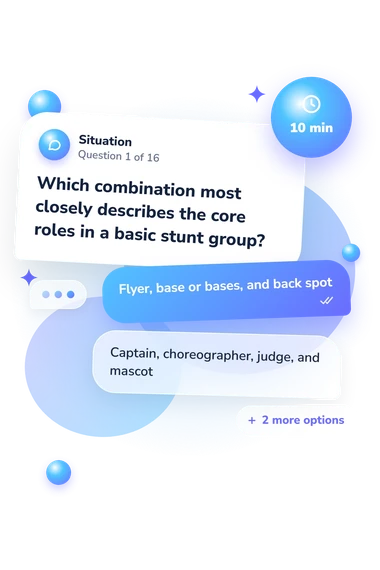 Cheer Quiz: situation and reply bubbles