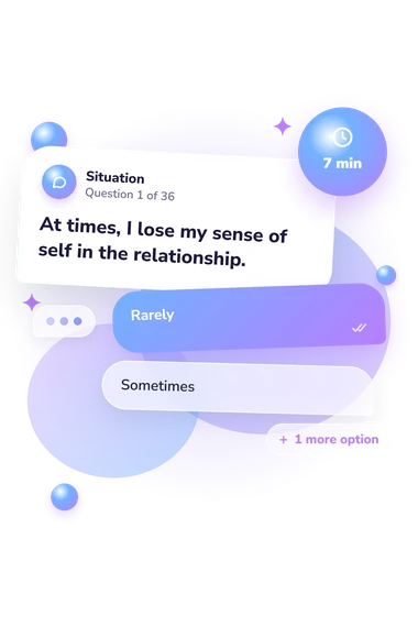 Attachment Style Test: what would you do Attachment Style Test: situation and reply bubbles