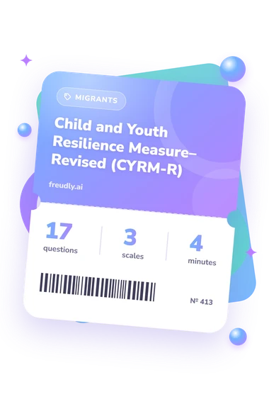 Child and Youth Resilience: questions, scales and minutes Child and Youth Resilience: test ticket with numbers