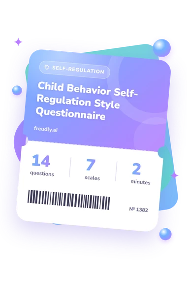 Child Behavior Self-Regulation Style: test ticket with numbers