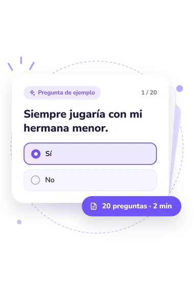 Test escala de rivalidad entre: tarjeta con pregunta