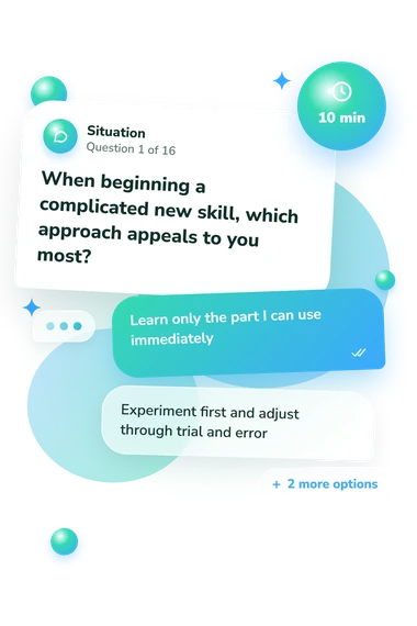 Chinese Character Quiz: situation and reply bubbles