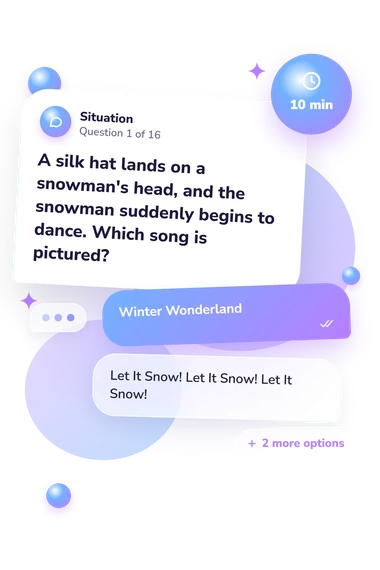 Christmas Song Picture Quiz: what would you do Christmas Song Picture Quiz: situation and reply bubbles