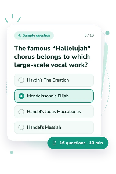 Classical Music Quiz: sample question card