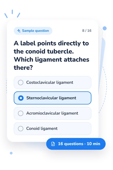 Clavicle Labeling Quiz: answers to choose from Clavicle Labeling Quiz: sample question card